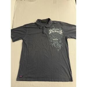Faded Dickies Workwear Polo Y2K Star Design XL